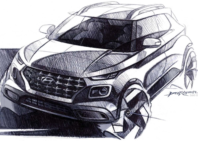 Hyundai Venue teve seus primeiros desenhos divulgados 