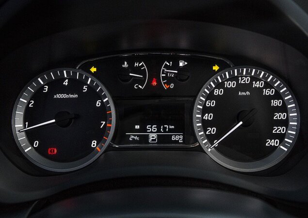 Mostradores do novo Sentra