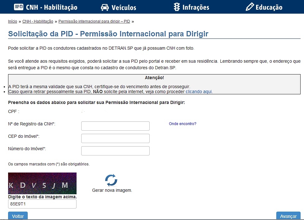 O processo para solicitar o documento é feito via Detran
