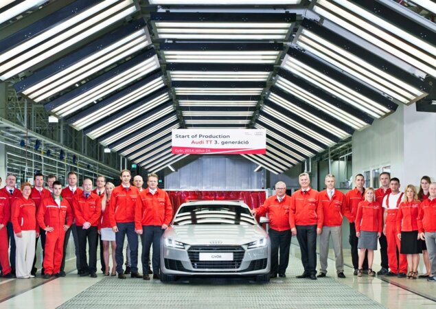 A fábrica húngara é responsável pela produção do Audi TT desde a primeira geração
